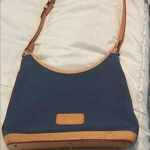Dooney & Bourke Navy and Tan Shoulder Bag